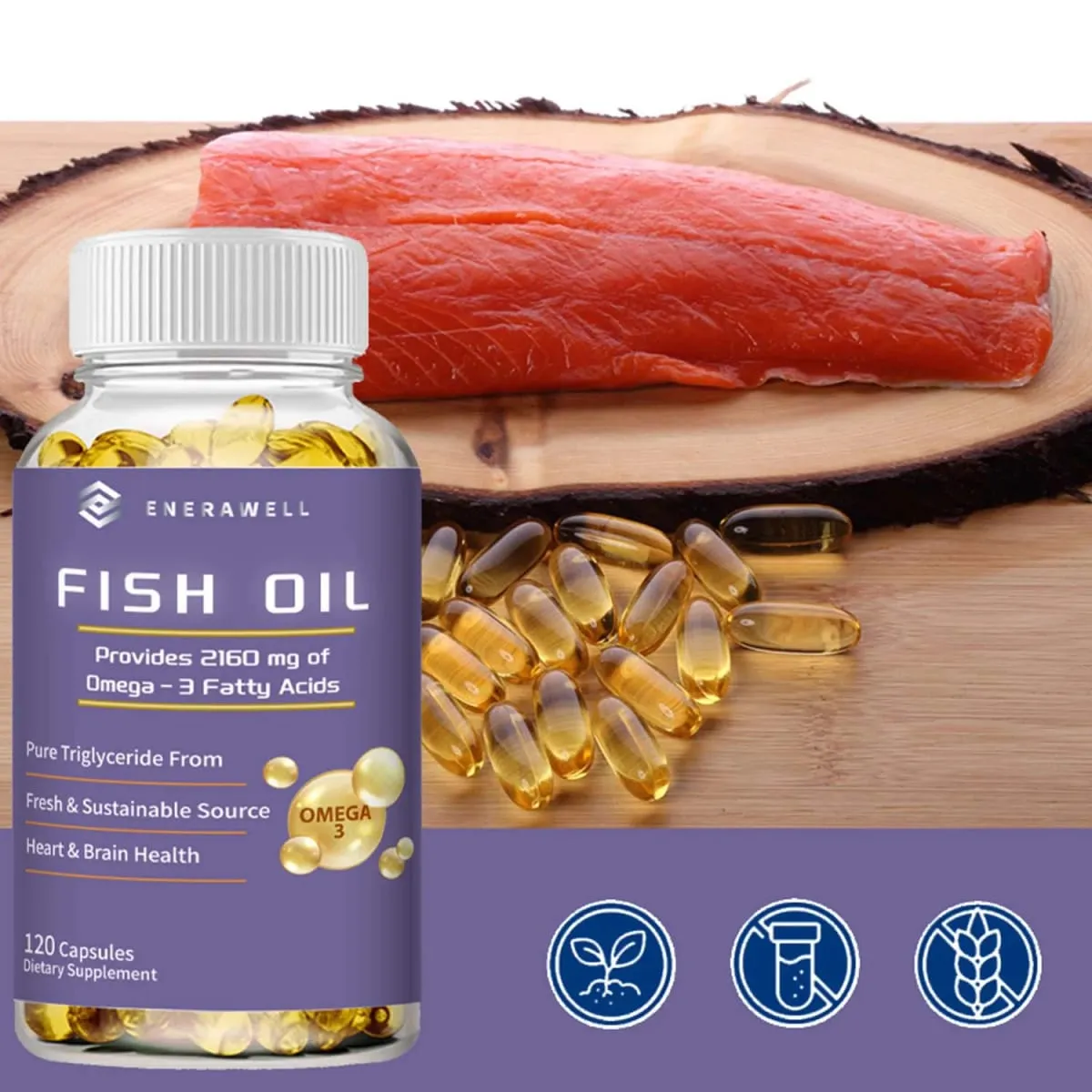 Omega 3 Fish Oil Capsules Support Brain & Nervous System Health Cardiovascular & Skin Health Antioxidant & Anti-Inflammation — image 8