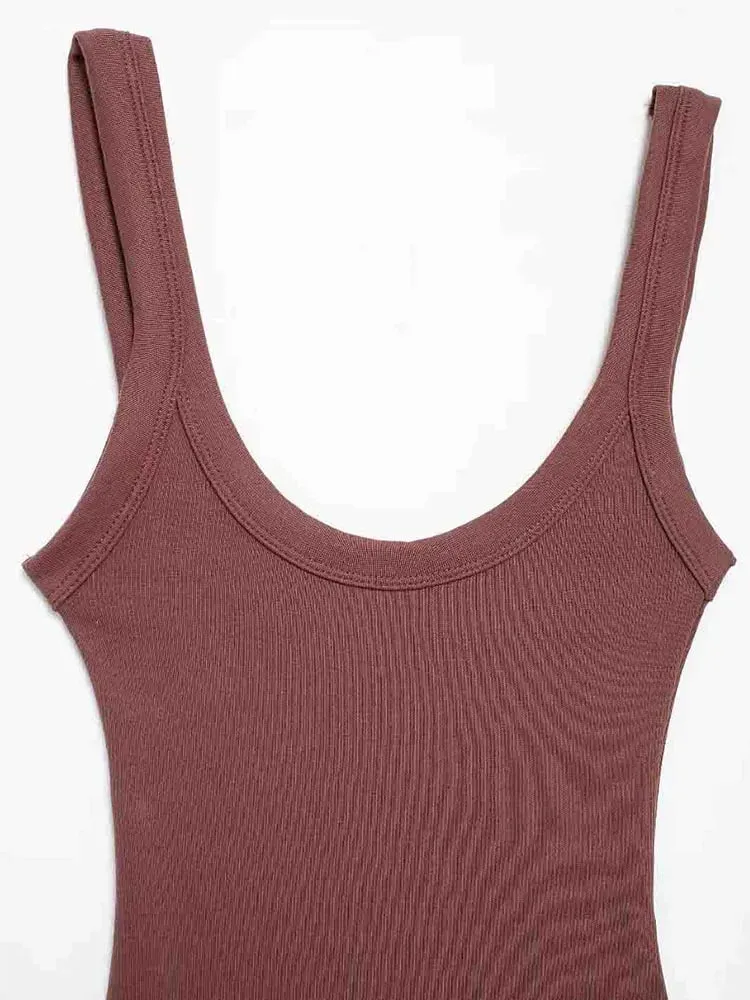 Skinny Ribbed Bodysuits for Women O Neck Straps Snap-Button Female Playsuits Sexy Fashion — image 6