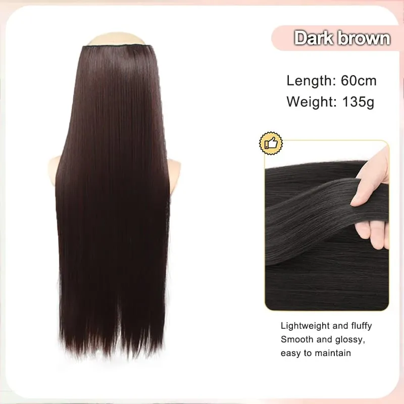 24 Inch Burgundy Straight Long Synthetic Hair Ponytail Extension Suitable For Women — image 8