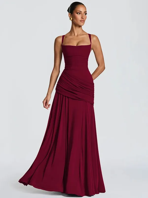 Mozision Off-shoulder Backless Sexy Maxi Dress Women Elegant Strapless Sleeveless Bodycon Ruched Club Party Long Dresses Female — image 7