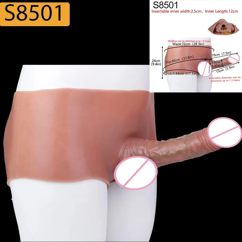 High Waist Strap-On Penis Sleeve насадка на член Skin Touch Hollow Penis Cover Silicone Wearable Extension Sex Toys For Men — image 19