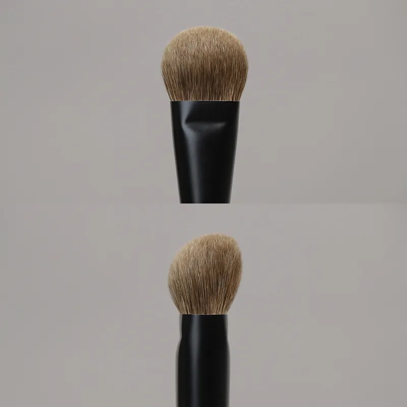T101 Professional แปรงแต่งหน้าทำด้วยมือผมแพะธรรมชาติเอียงแปรงสั้น Ebony ไม้ Handle Make Up Brush — image 2