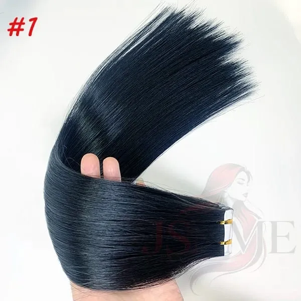 Tape In Human Hair Extensions 100% Really Hair Tape In Hair For Women Natural Brown Blonde Straight 613 For Salon — image 1