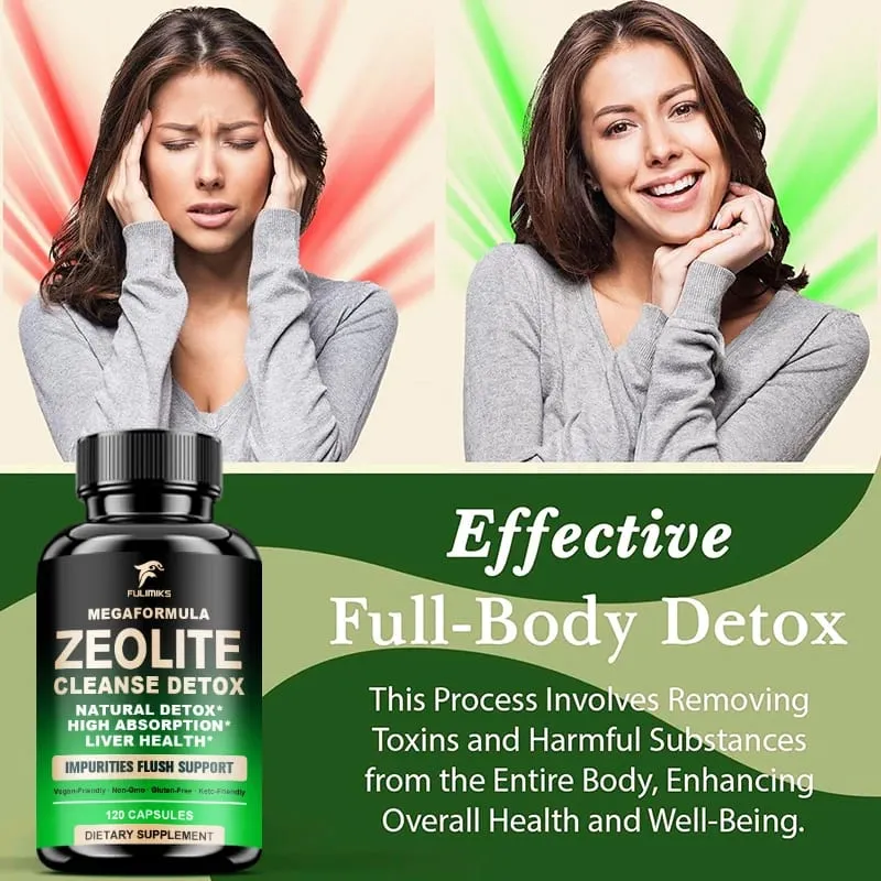 Buy 2 Get 2 Free! Zeolite Cleanse Detox Capsules Clinoptilolite Clay for Heavy Metal & Toxin Removal Natural Full-Body Cleanse