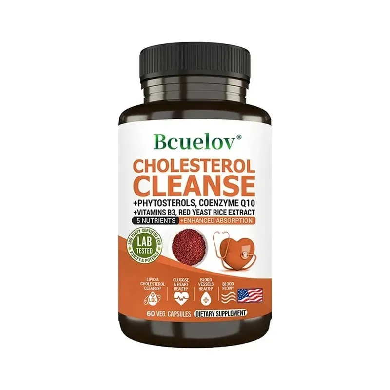 Cholesterol Cleanse Capsules with Coenzyme Q10 Red Yeast Rice Extract Antioxidants Maintain Cardiovascular Health