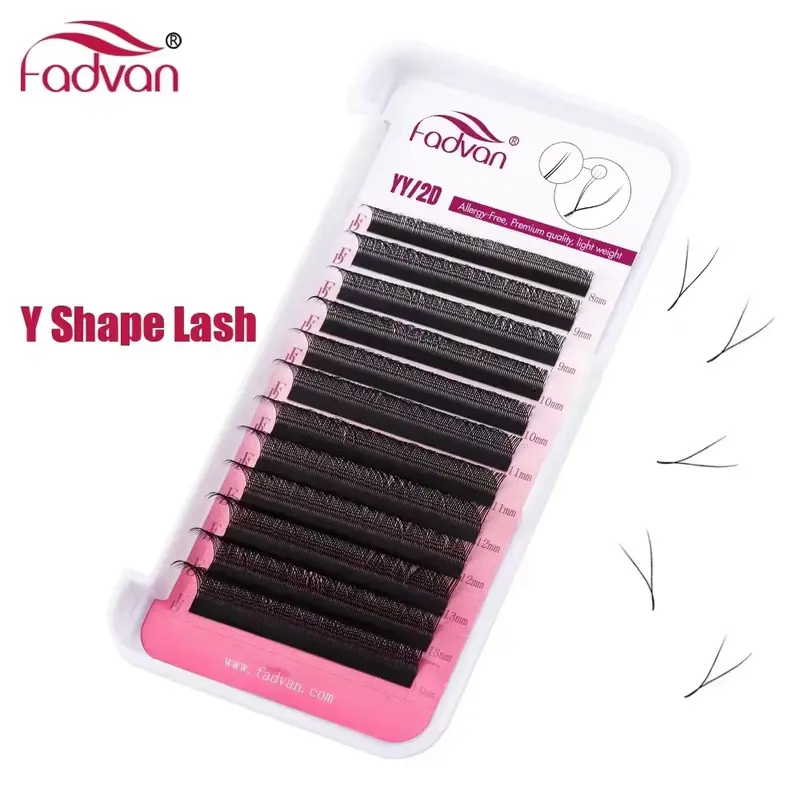 Extensões de cílios postiços em formato de Fadvan YY marrom/preto C/D/L/LU/L+ Curl Fox Eye — image 2