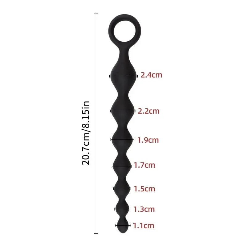 [NM]1Pc Beads Soft Anal Plug 7 Balls Silicone G-Spot Stimulating Butt Plugs Anal Stimulation Pull Bead Dildo Deep Anal Sex Toy