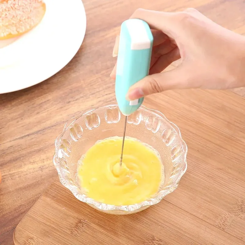 Egg Beater Electric Milk Frother Household Small Mixer Manual for Coffee Cappuccino Cream Frothy Blend Eggs Beater Kitchen Whisk — image 12