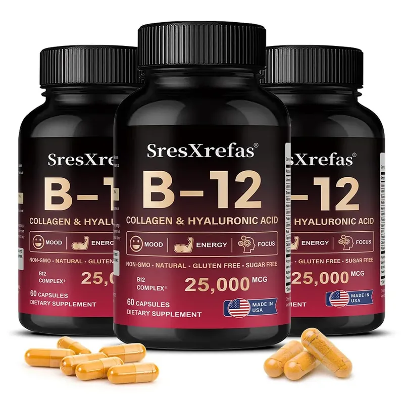 Vitamin B12 Capsules - Supports Energy Metabolism Mood Heart Nervous System Support Relieves Fatigue — image 10