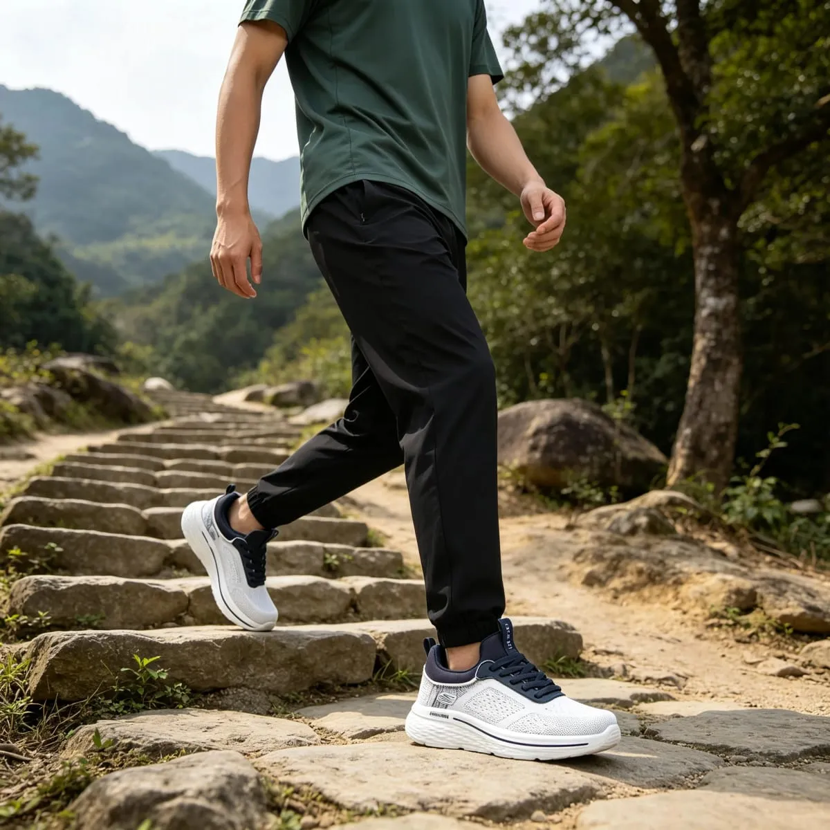 Desai Men's 2026 Autumn Mesh Running Shoes Lace-up Breathable Thick Sole Lightweight Walking Men's Sneakers And Casual Shoes