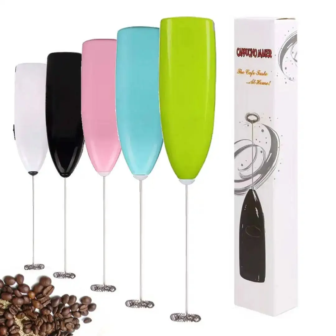 Egg Beater Electric Milk Frother Household Small Mixer Manual for Coffee Cappuccino Cream Frothy Blend Eggs Beater Kitchen Whisk — image 2