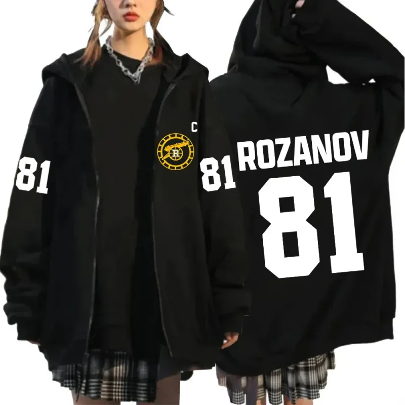 Heated Rivalry Ilya Rozanov 81 Boston Raiders Merch Zipper Hoodies Men's Women Clothing Fashion Zip Up Sweatshirts Jackets Coats — image 2