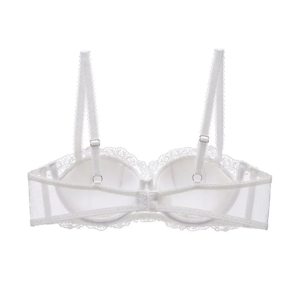 Franse geborduurde kanten lingerie tweedelige set Lichtgewicht ademende zachte beugelbeha met lichte ondersteuning voor kleinere bustes