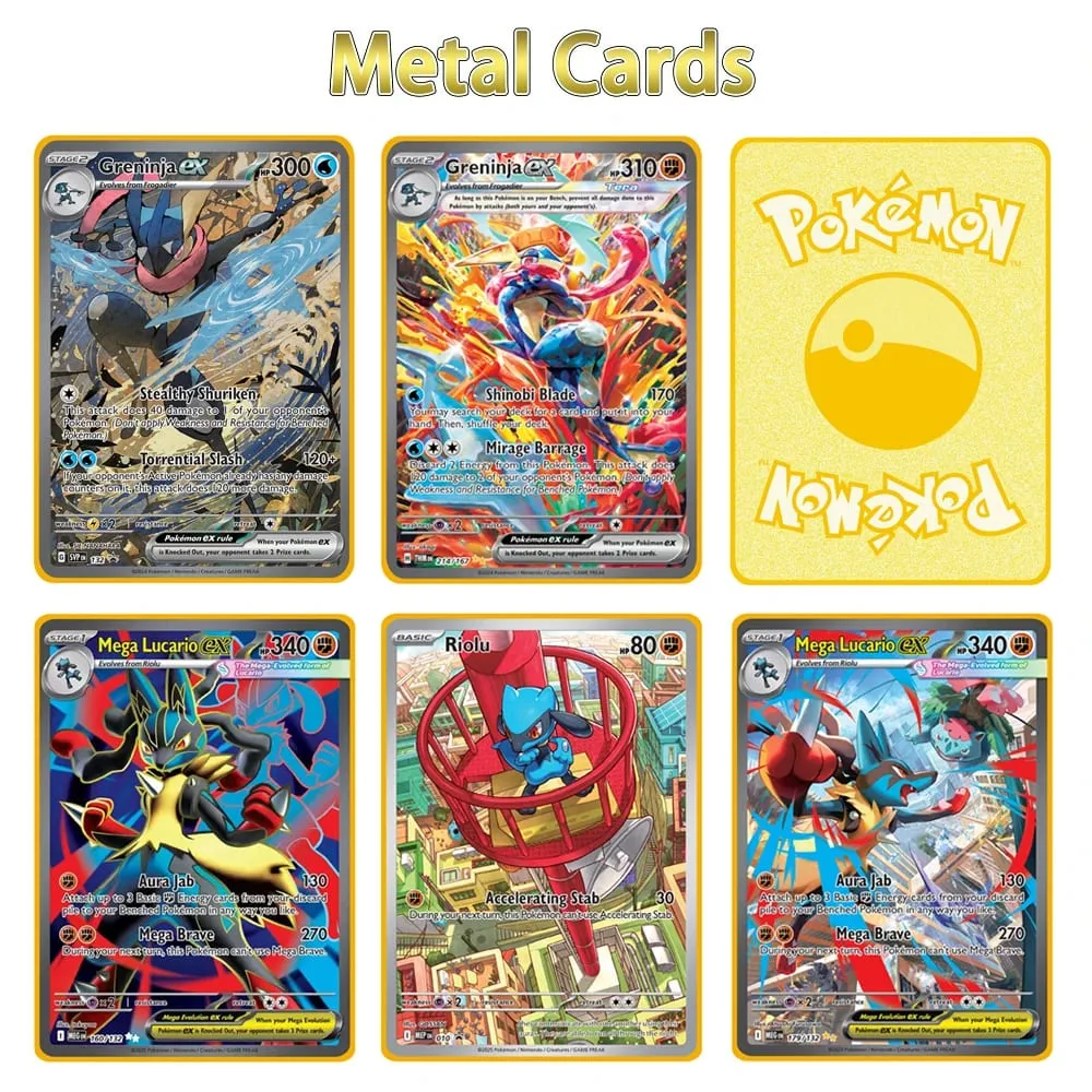2026 NEW Pokemon Metal Card 10000 Points Arceus Charizard Super Card English Mewtwo Lucario Greninja Lillie Anime Cards — image 1