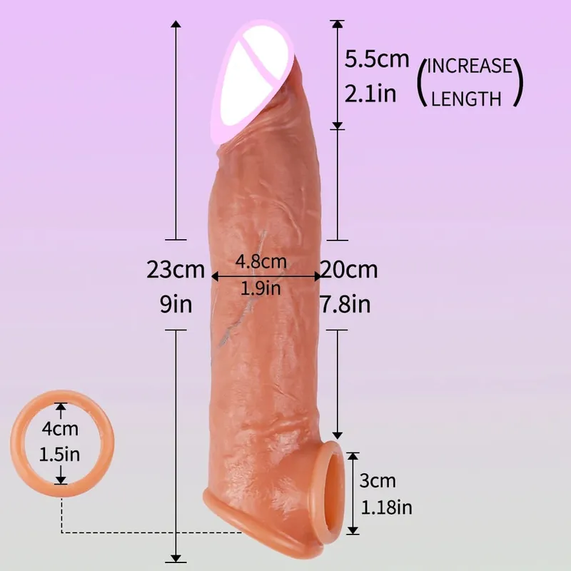 Ujj az erekcióhoz péniszedzéshez Szexi felnőtt férfi szilikon pénisz hüvely kakasgyűrű hosszabbító férfi szexjáték műpénisz kakas — image 9