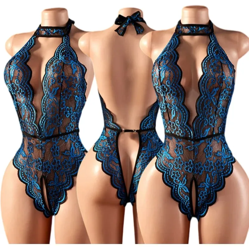 Summer Hot See Through One-piece Underwear Sexy Hollow Sleeveless Tank Tops Bodysuit Crotchless Backless Playsuit Vest For Women — image 2