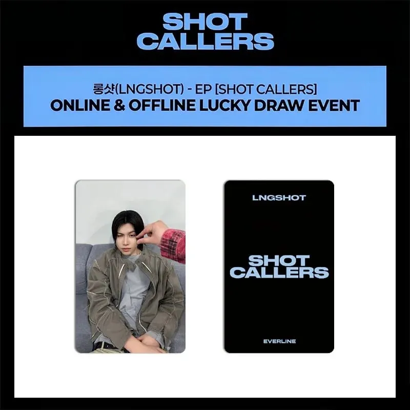 4PCS Kpop Hot Boy Group LNGSHOT Album "SHOT CALLERS" EVERLINE HD Discount Card OHYUL LOUIS RYUL WOOJIN Small Cards Photocards