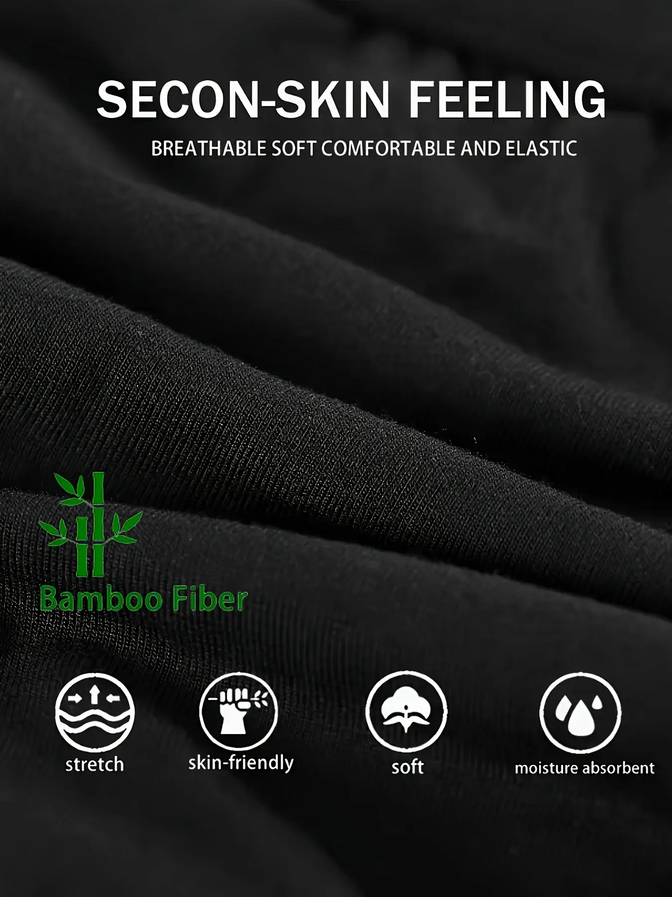 5 Packs Bamboo Fiber Man Underwear Summer Thin Comfortable and Breathable Men Boxer Briefs Daily Men Panties Black