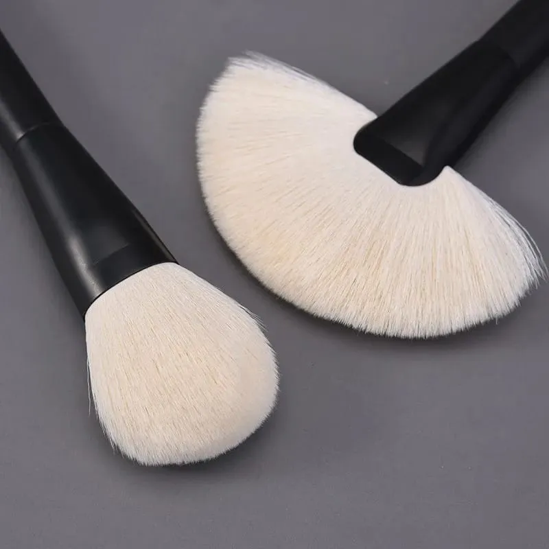 Natural Hair Makeup Brushes Travel Set 12PCS Portable With Eyebrow Eyeshadow Foundation Blending And Pouch — image 4