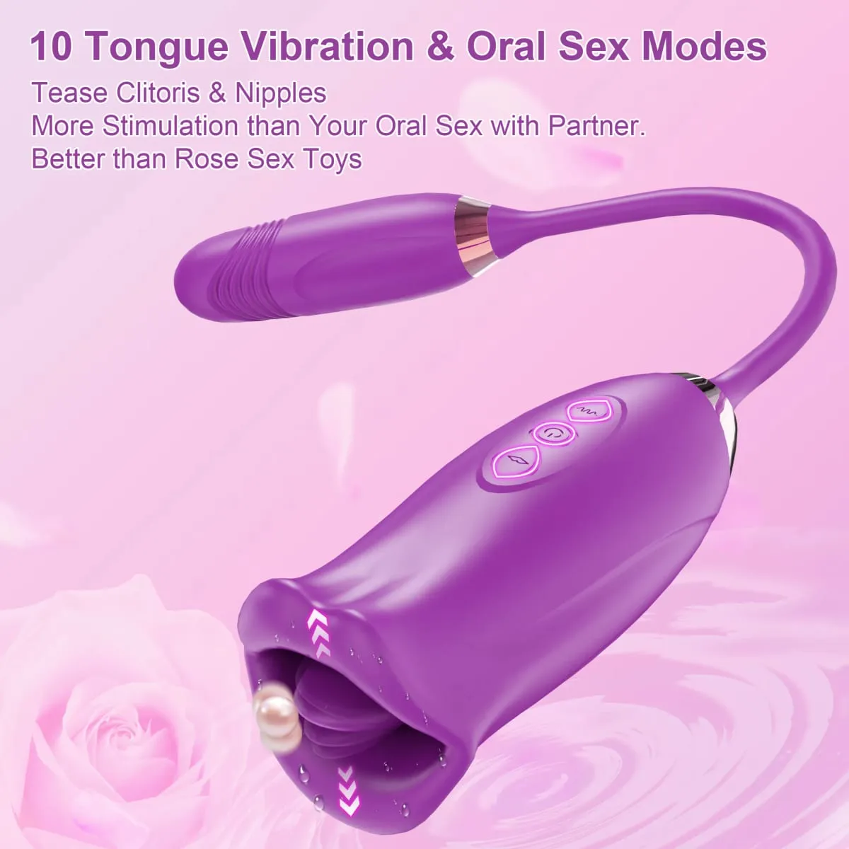 Rose-Thrusting Sucking Vibrator For Women G-spot Dildo Nipple Anal Stimulator Licking Vibrators Adult Sex Toy Games Man Couples — image 2