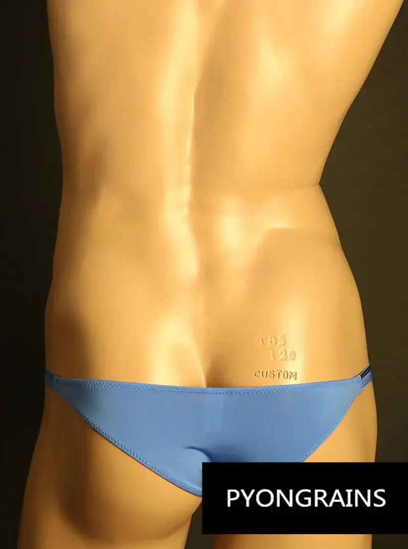 Férfi Állítható Fém O-gyűrű Dupla vékony pántos Bikini Alsónadrág Alacsony emelkedés Selymes Ice Silk 3D U Konvex Tasak Szexi Férfi Fehérnemű