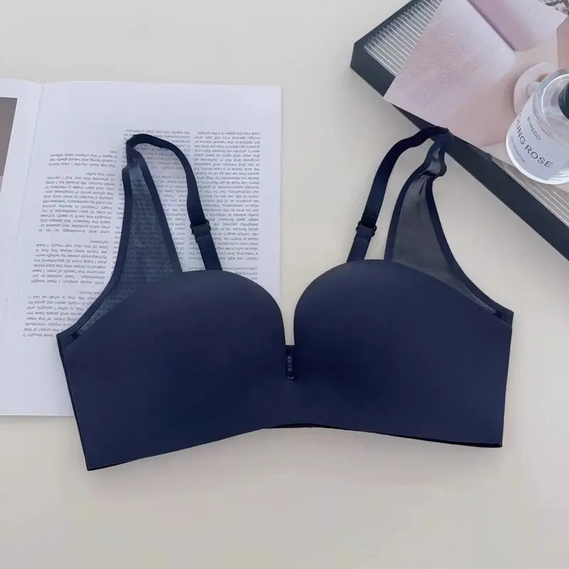Sexy Seamless Front Button Beauty Back Push Up Lingerie Small Breast Gethering No Steel Ring Soft Comfortable Bra — image 8