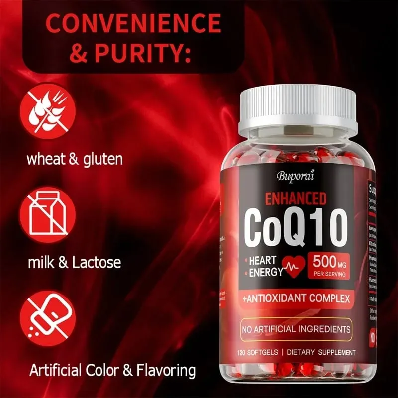 Supplément CoQ10 - Antioxydant super absorbant bon pour la santé cardiaque et la production d'énergie Vitamine Coenzyme Q10 — image 5