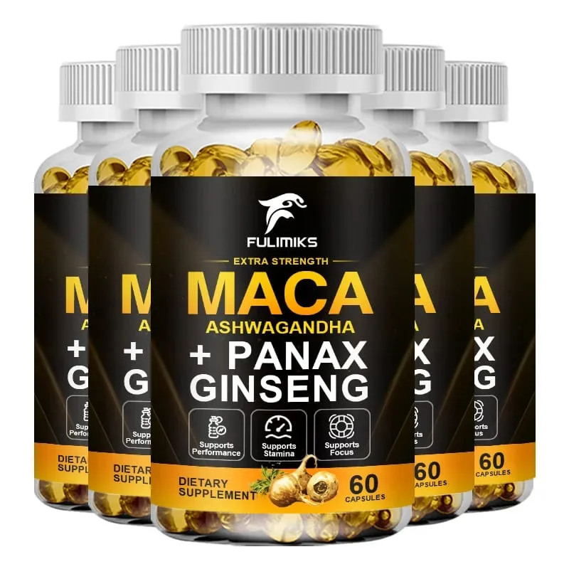 Triple Maca Blend with Ginseng & Ashwagandha Supplement Supports Reproductive Health Hormonal Balance Muscle & Stress Relief — image 11