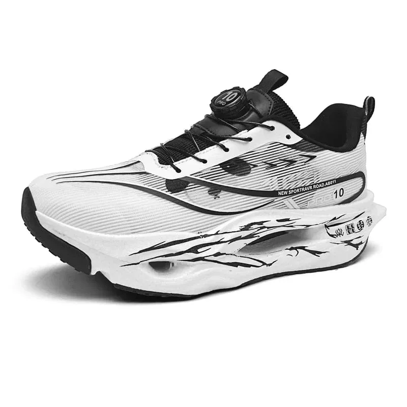 Men Women Carbon Plate Running Shoes Summer Breathable Mesh Racing Sneakers Rotating Buckle Sports Couple Shoes — image 11