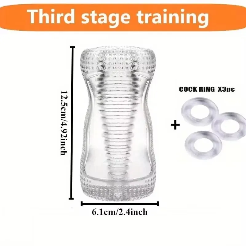 Male 3D Manual Masturbator Transparent Vagina Soft Pussy Sex Toys Realistic Adult Endurance Exercise Sex Toy Pocket Cup for Men — image 8