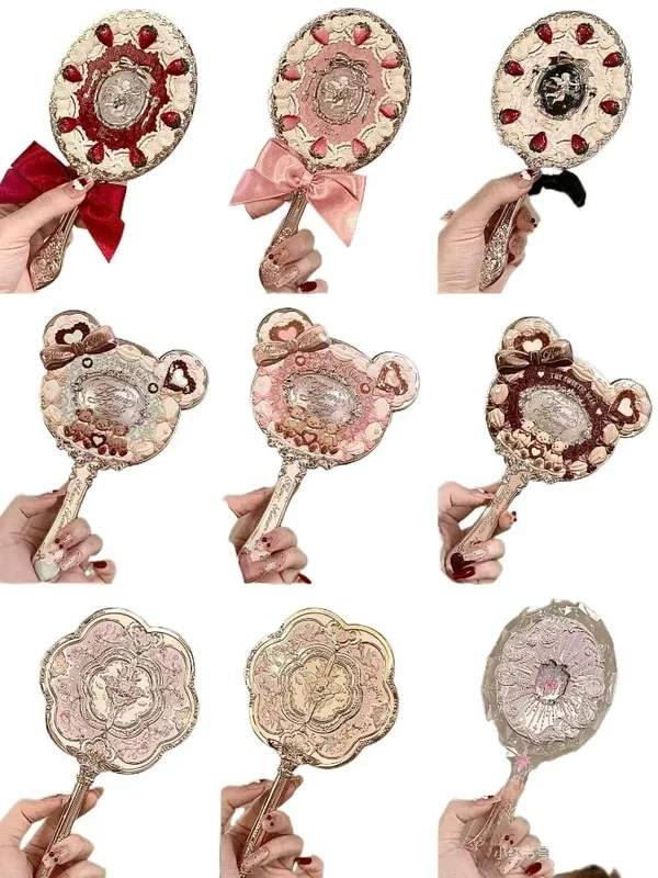 Flor sabe espelho de maquiagem portátil almofada de ar pente todas as séries padrão de relevo kit de ferramentas de maquiagem de cor limitada — image 3