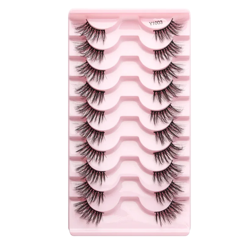 Mezze Ciglia Naturali Soffici Ciglia Finte Cat Eye Lash 3D Ciglia di Visone Finte Ciglia Morbide Alate Strumento di Trucco