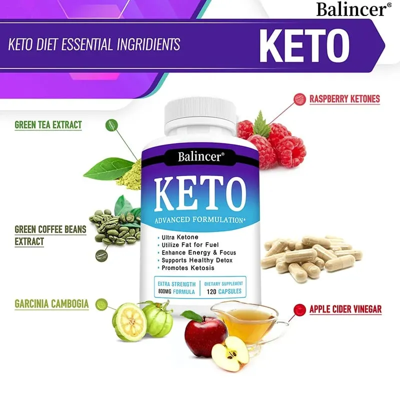 Keto Capsules Support Metabolism Body Management Burn Belly Fat Energy Boost Digestive & Immune Health for Men and Women