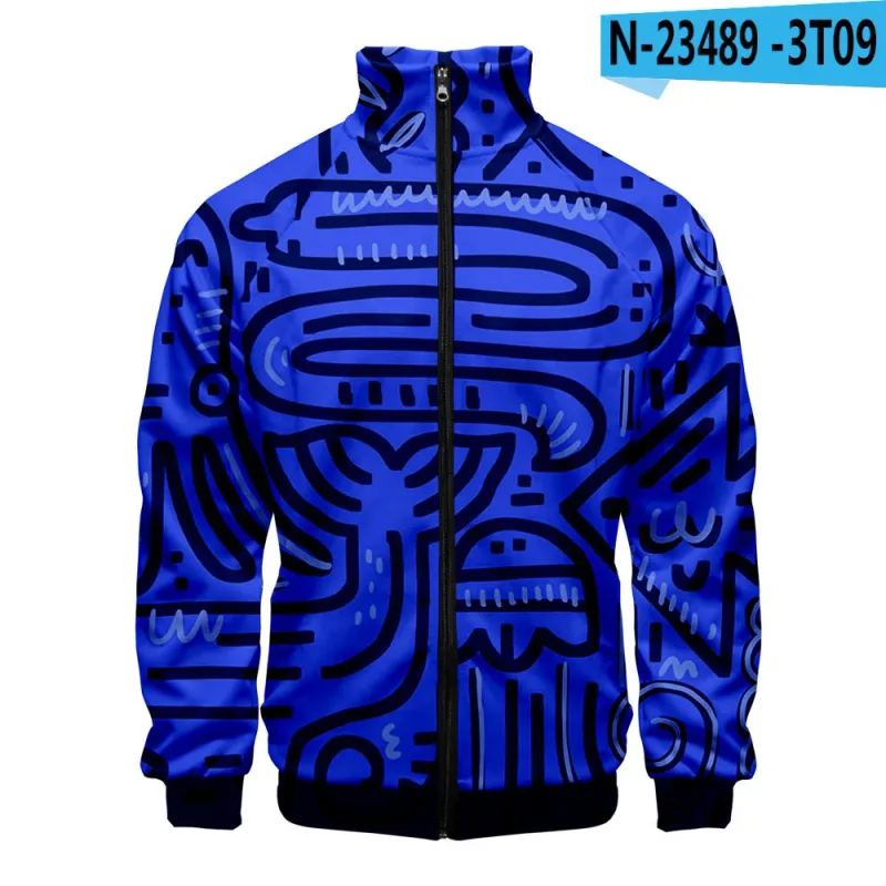 Popular Marine animals dolphin 3D Print Zipper Raglan Jacket Windbreaker Boys/Girls Comfortable Stand Collar Jackets Coats