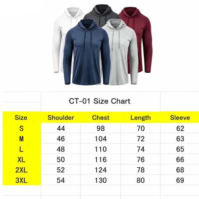 Men's Sun Protection Shirts Long Sleeve Hoodies Solid Quick Dry T-shirt Mens Bodybuilding Fitness Muscle Sportwear Gym Clothing — image 3