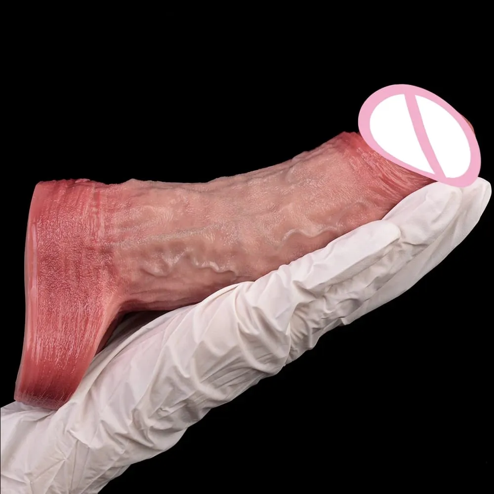Controle sem fio realista oco vibrador macio silicone pênis manga preservativo masculino pau realçador atraso ejaculação brinquedos sexuais — image 4