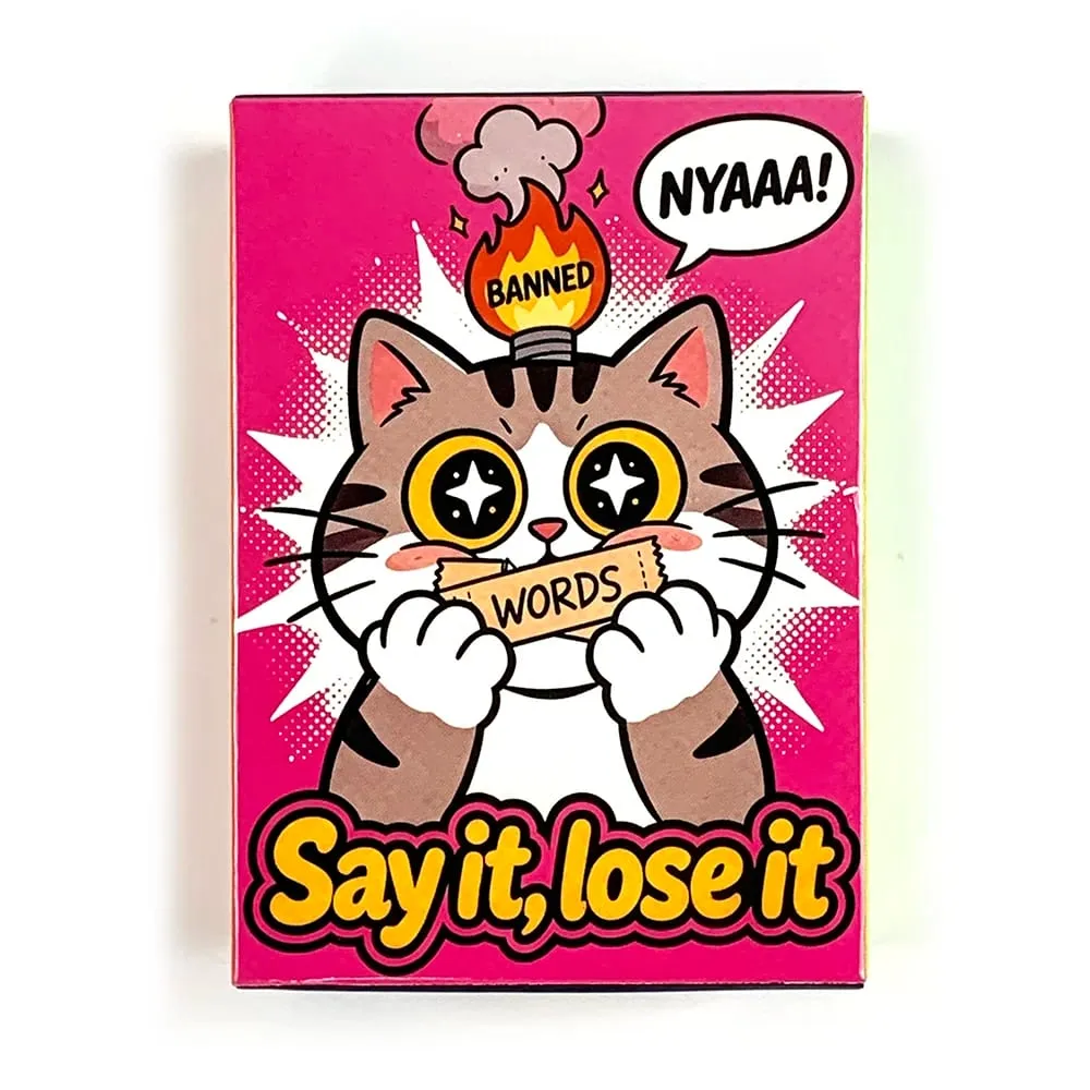 Say It Lose It Banned Words Guessing Card Game Cartoon Cat Design Family Party Interactive Board Game Holiday Entertainment Game