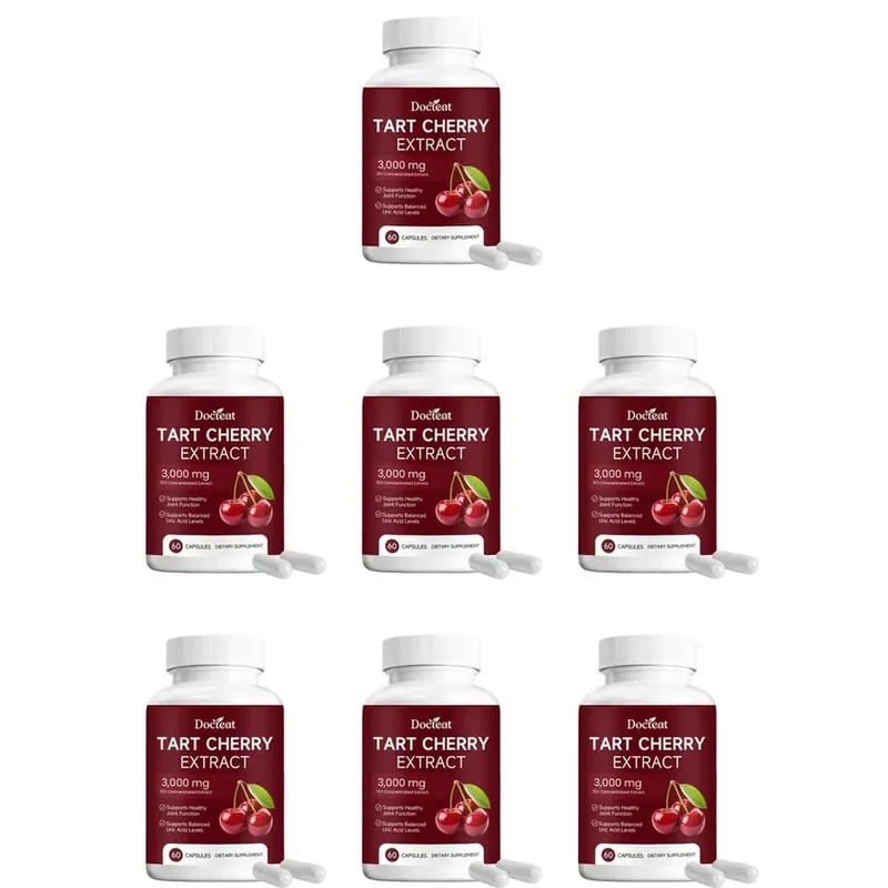 Docteat Tart Cherry Extract Capsules Supports Balanced Uric Acid Levels and Post-Exercise Recovery Comfort 10:1 60 Capsules