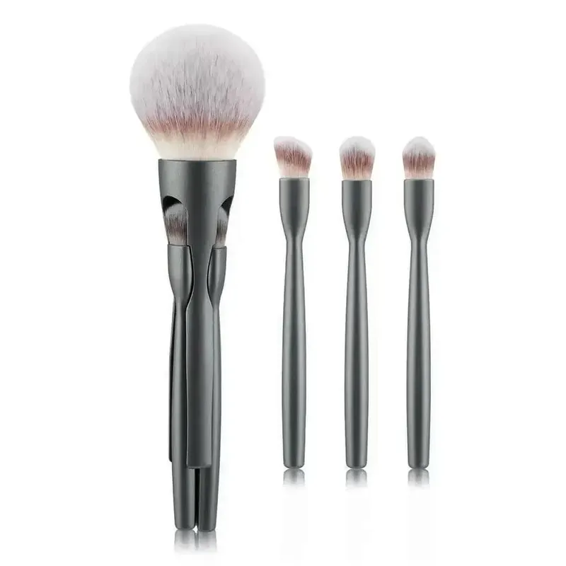 NEW Makeup Powder Brush with Eye Shadow Brush Brushes 4 in-1 All-in-One Magnetic Interlocking Powder Blush Brush Makeup Tools