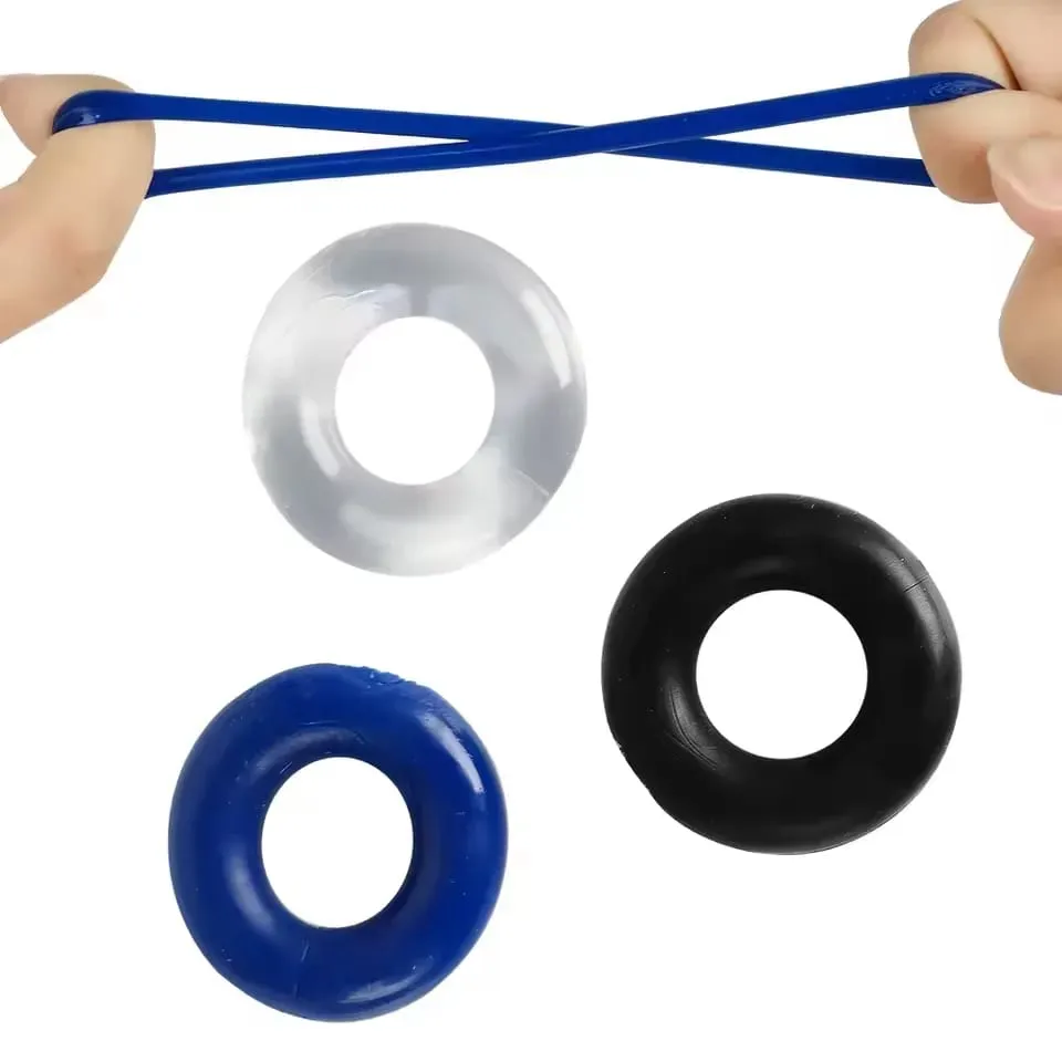 Cock Rings 3PCS Stretchy Stay Hard Beaded Lock Durable Silicone Penis Ring Sex Toys for Men Delay Ejaculation Scrotum Lock Ring — image 4