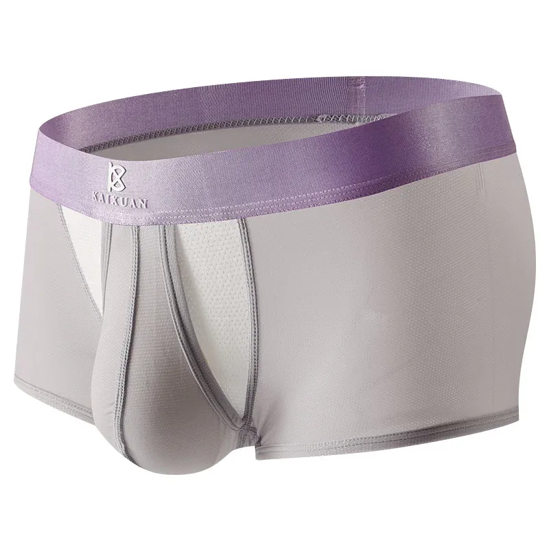 Summer Ice Silk Underwear Snabbtorkande boxershorts för män Lättvikts Andningsbar Separbar sidoöppning Ej avtagbara trosor