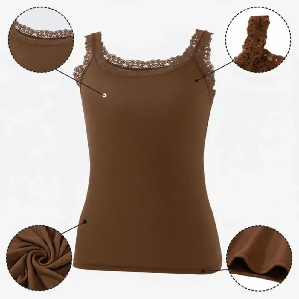Casual U Neck Summer Tank Tops Sleeveless With Lace Cami Top Shirt Underwear Camisoles Vest Corset for Women — image 6