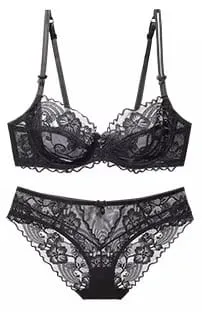 Women's Lace Bra Set Sexy Summer Lingerie French Style Seamless Bralette Oversized Petite Pure White Underwear Set S-XL YUQI — image 1