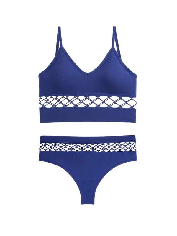 Thin Hollow Out Lingerie Set for Women Wireless Small Bust Push Up Bra Plus Size Breathable Sports Camisole Vest — image 8