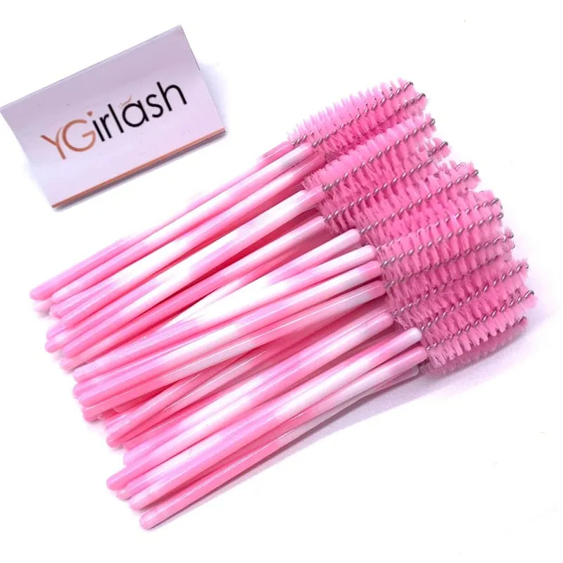 YGirlash 50ks Lash Swans Crystal Aplikátor řas Jednorázové diamantové držadlo Nylonové kartáčky na řasenky Kosmetické nástroje — image 12