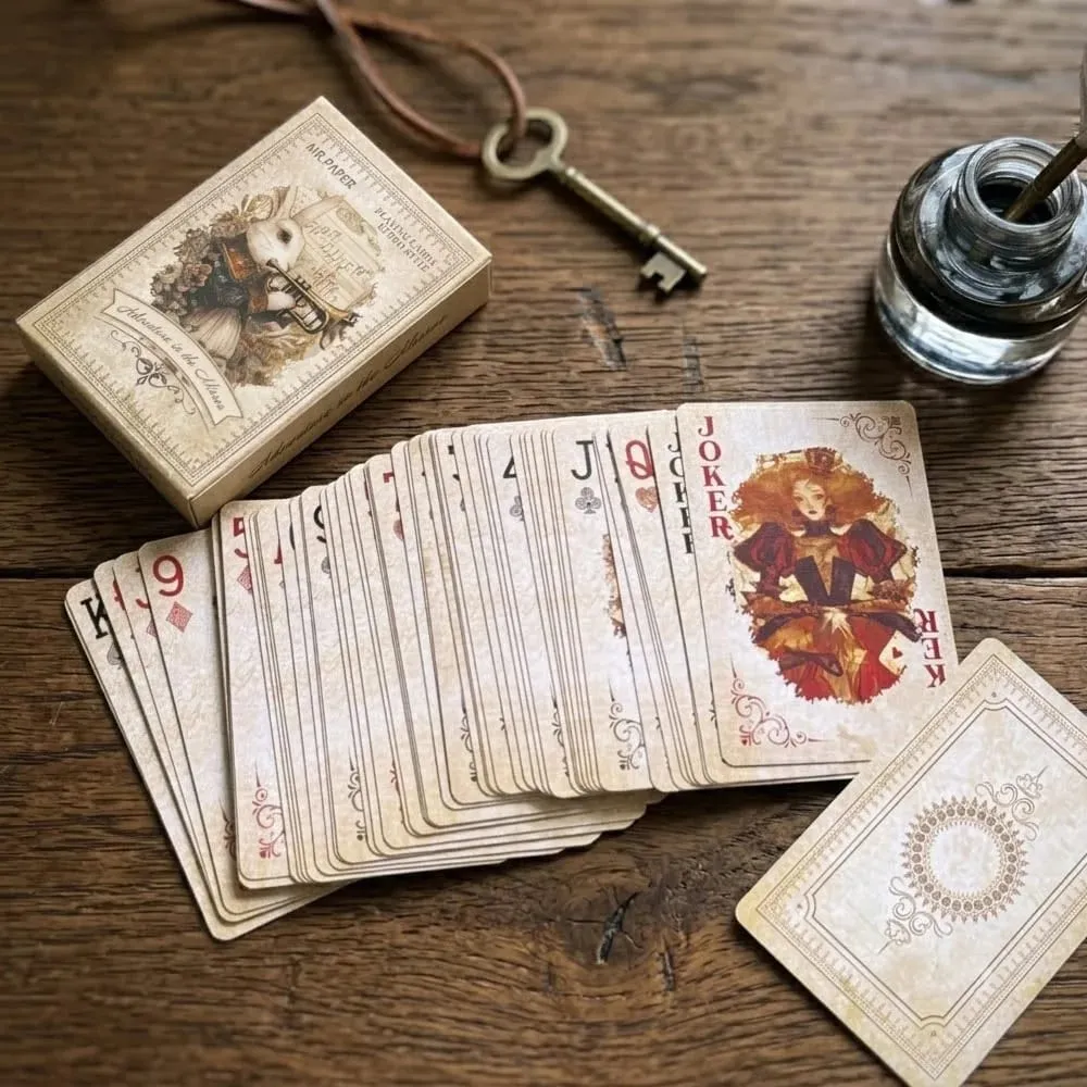 55Pcs Alice in Wonderland Playing Cards Luxury Retro Style Board Game Card Vintage Anime Poker Cards for Collection Gift — image 6
