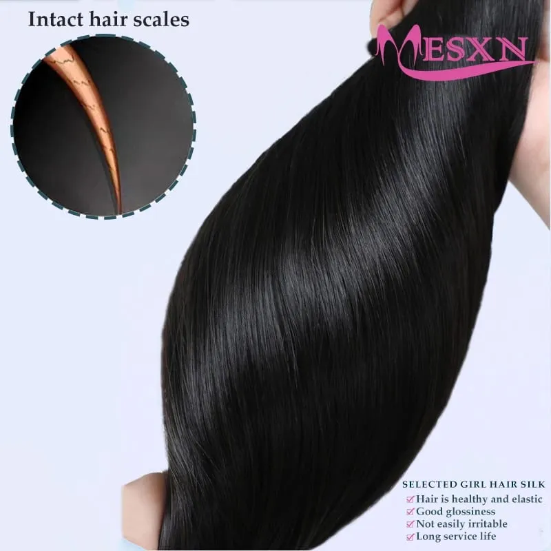 Mini Tape In Human Hair Extensions Real Natural Hair Extension Straight 16"-26" Black Brown Blonde Invisible Tape In For Salon — image 6