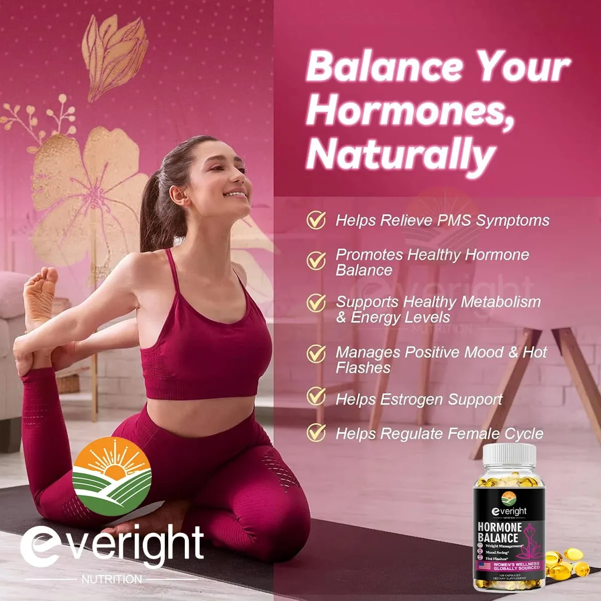 Hormone Balance Capsules for Women Mood Swings Menopause Sleep Anxiety Stress Cortisol Health Supplement — image 5