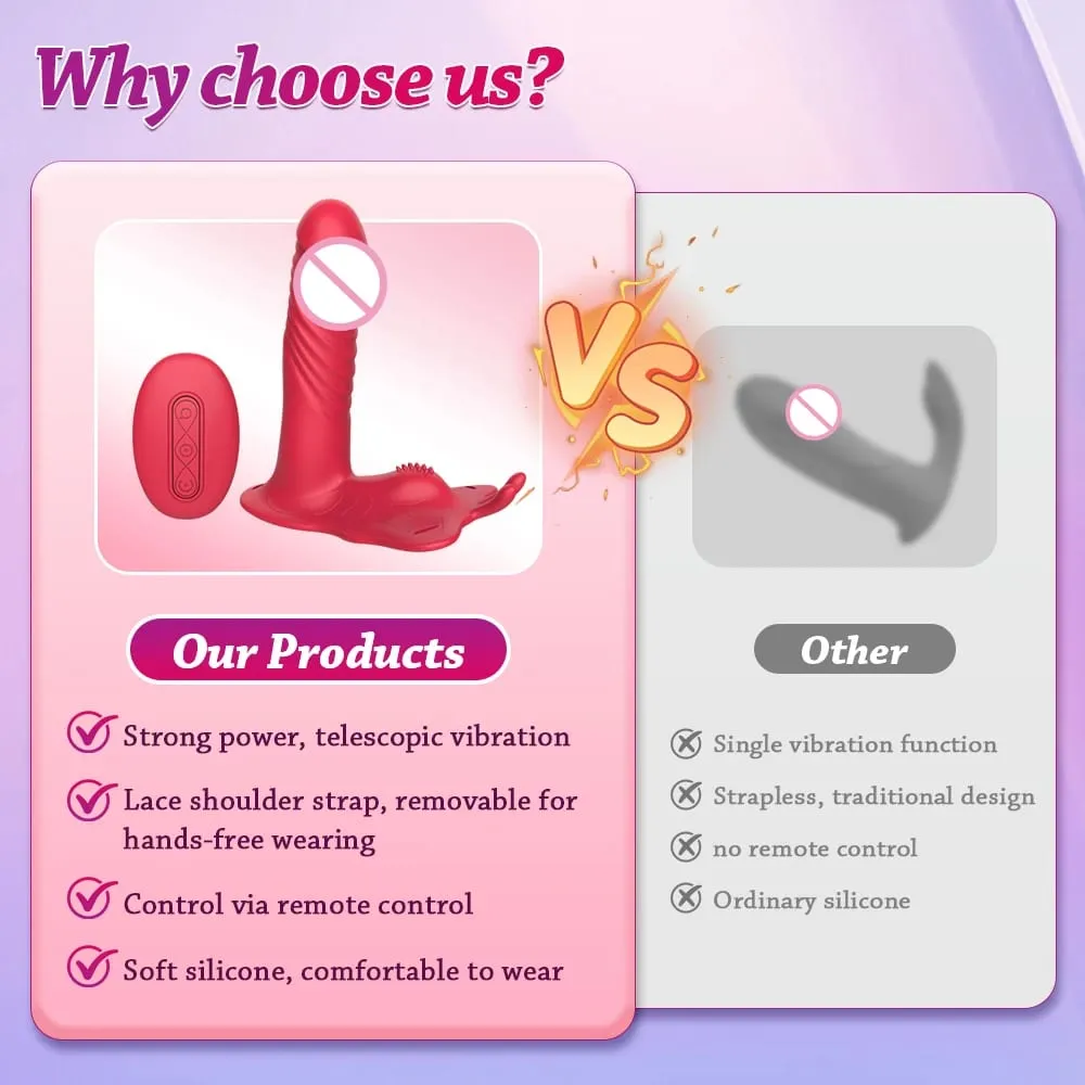 Wireless Remote Wearable Thrusting Vibrator 10 Telescopic Modes Vibrating Dildo Clitoris Stimulator Butt Plug Sex Toy for Women — image 5