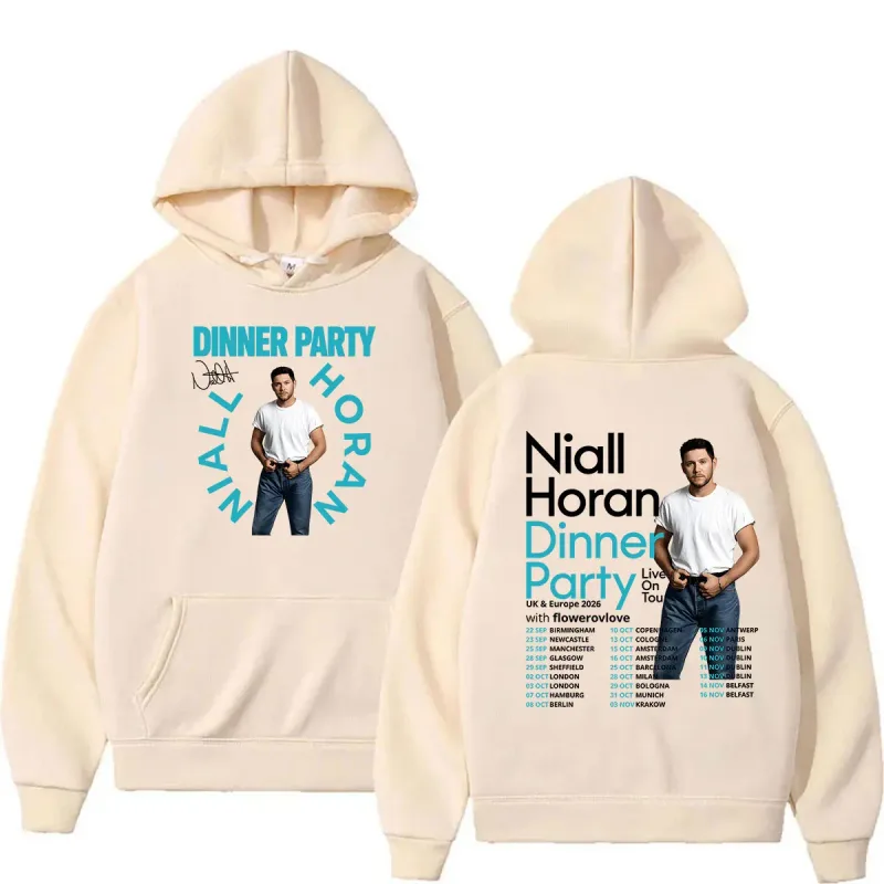 Niall Horan Dinner Party Live on Tour 2026 Hoodie Men's Hip Hop Vintage Pullover Sweatshirt Unisex Long Sleeve Oversized Hoodies